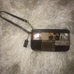 Vintage Coach Suede Leather Wristlet Wallet